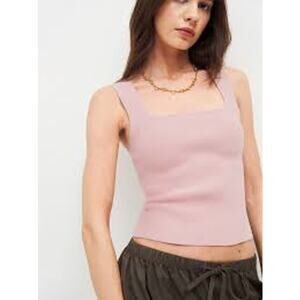 Reformation Julia Ribbed Sweater Tank Top in Baby Girl, Pink